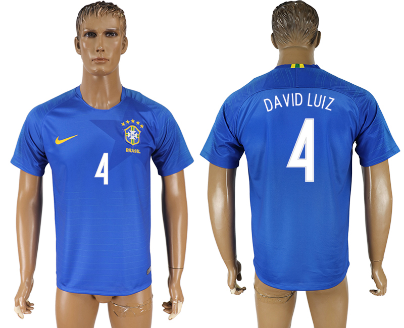 2018 FIFA WORLD CUP BRAZIL #4 DAVID LUIZ  Maillot de foot